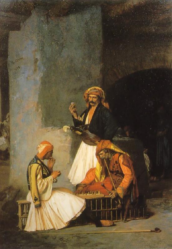 Jean Leon Gerome Arnauts Playing Chess oil painting picture